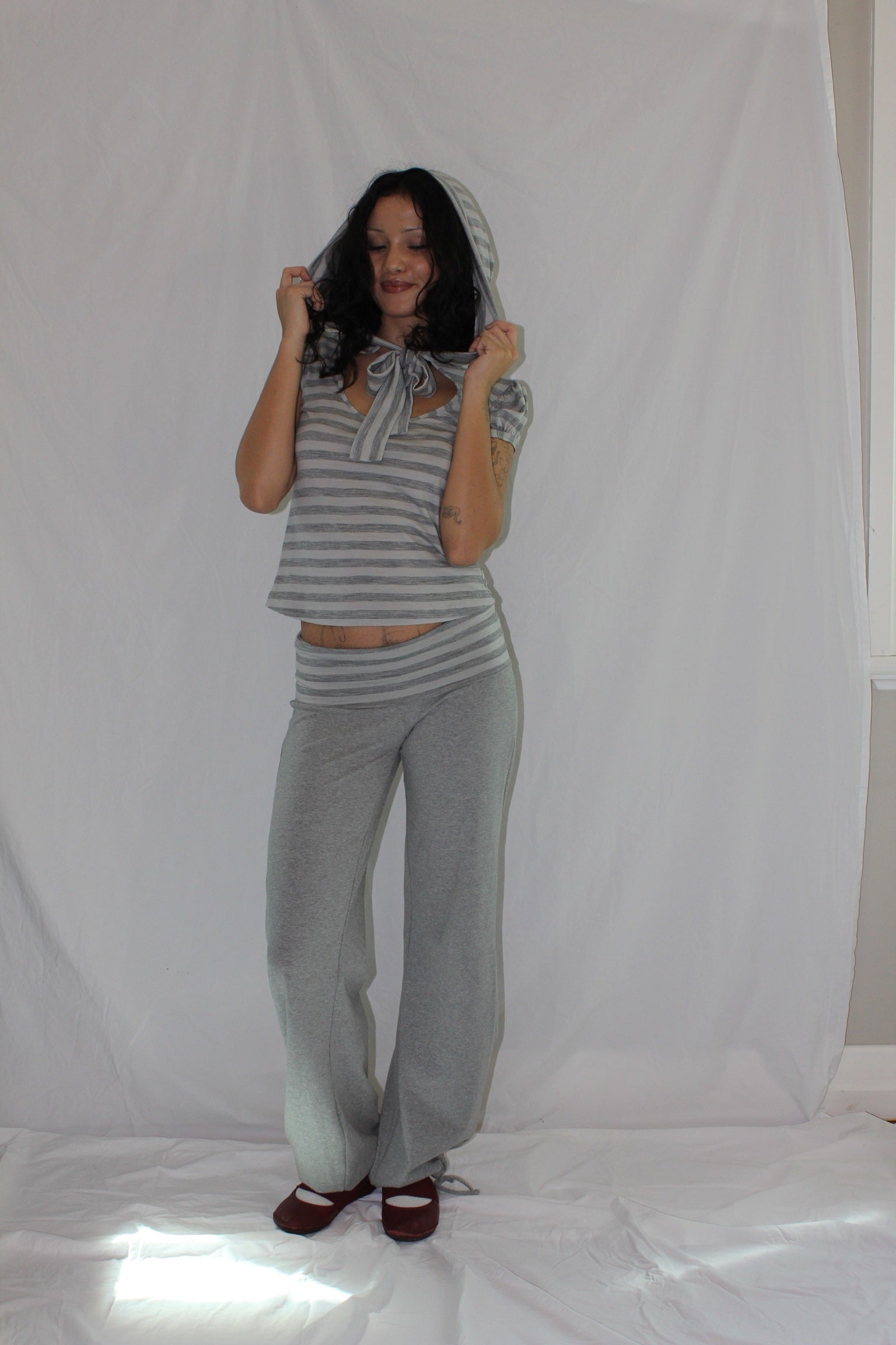 Billie Foldover Pants -Grey image 2