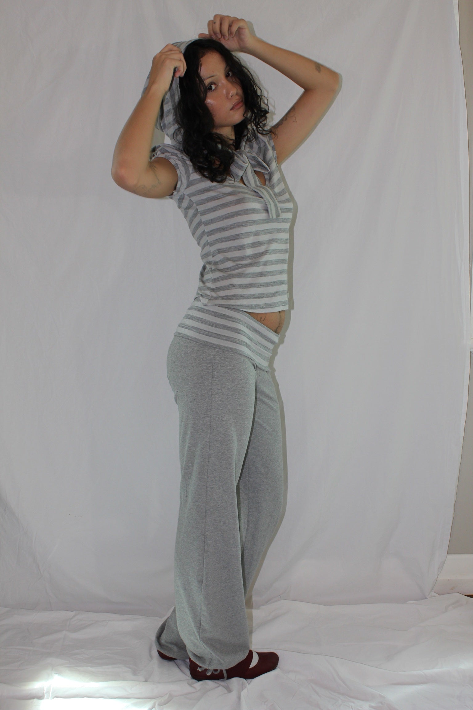 Billie Foldover Pants -Grey image 1