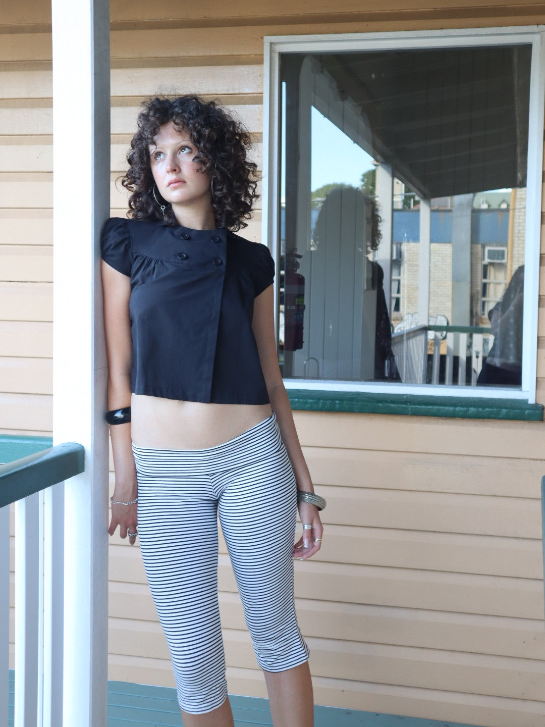 Baby Button Top - Black