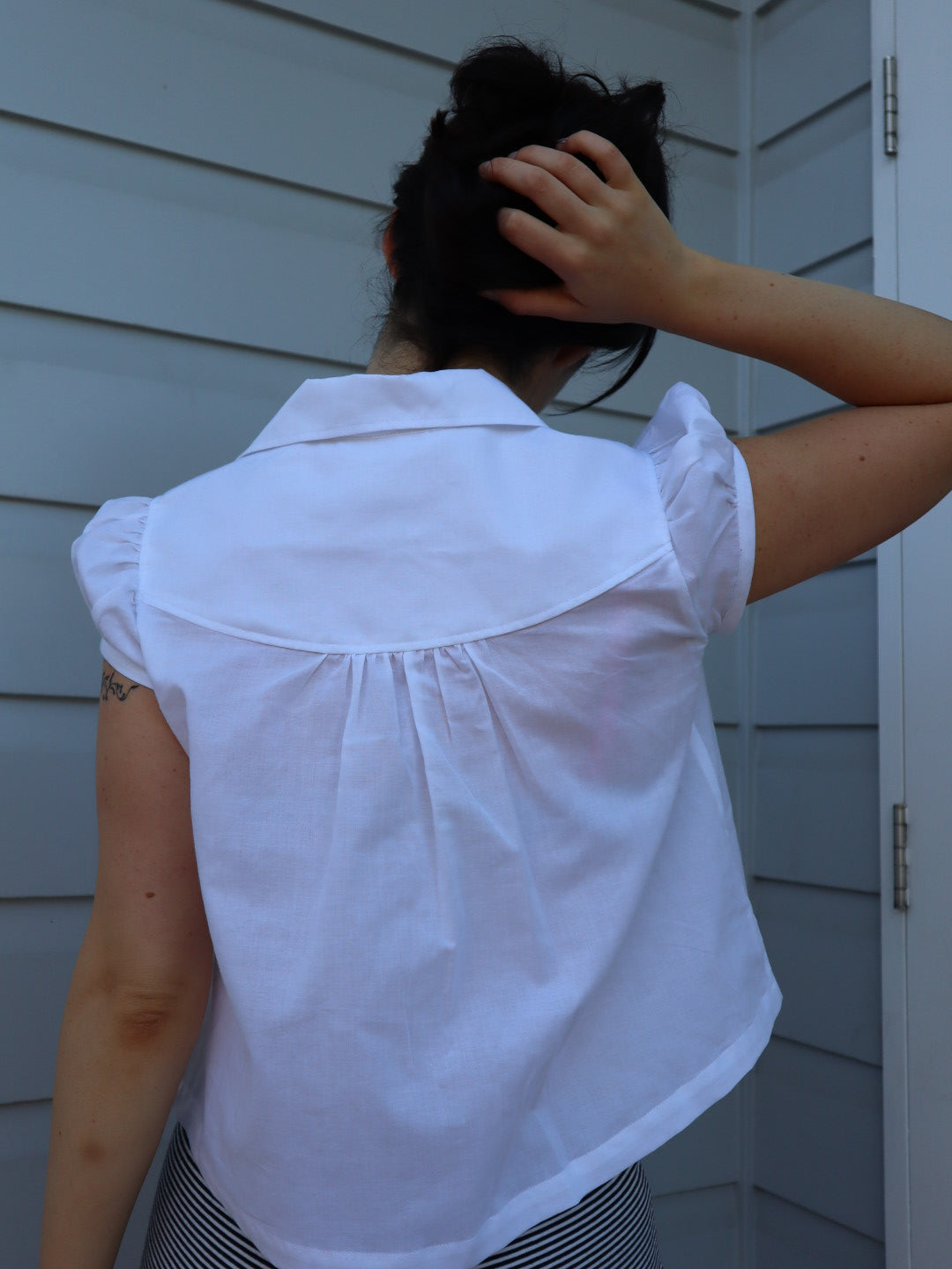 Baby Button Top - White