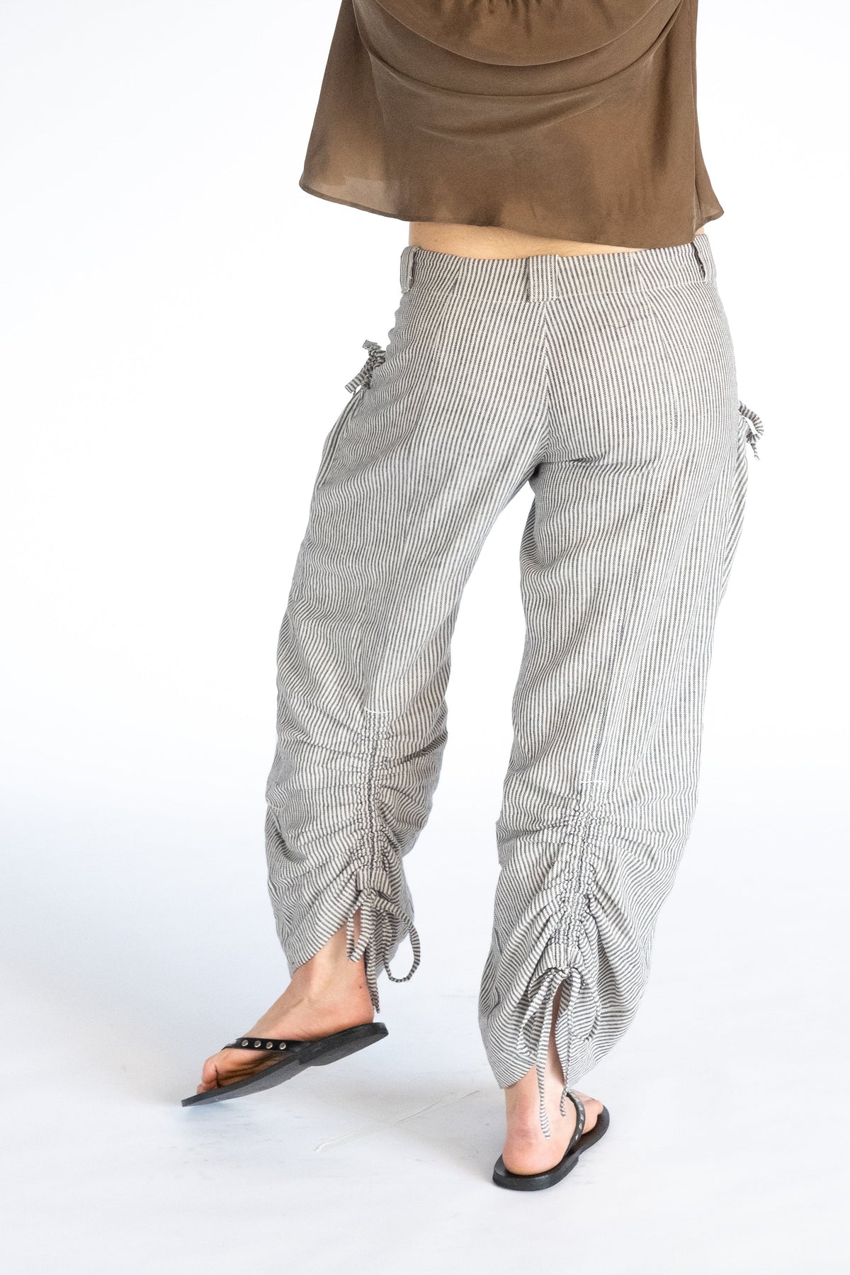 Lilly Pants- White Pinstripe