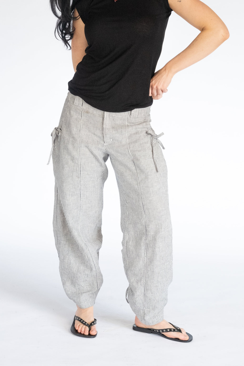 Lilly Pants- White Pinstripe