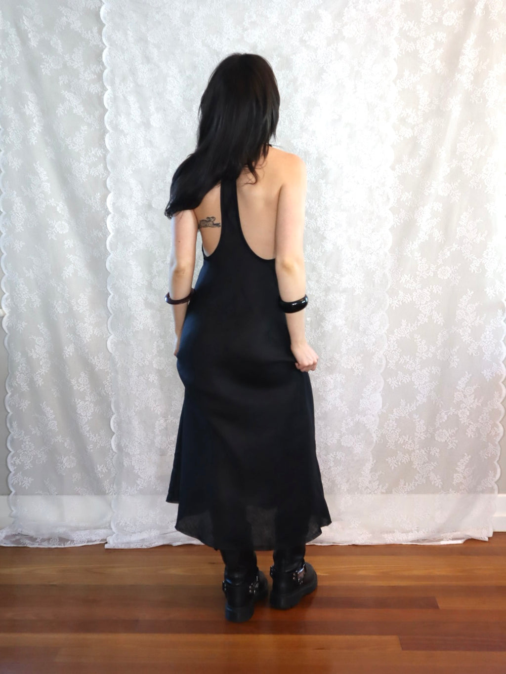 Siren Bias Dress- Black