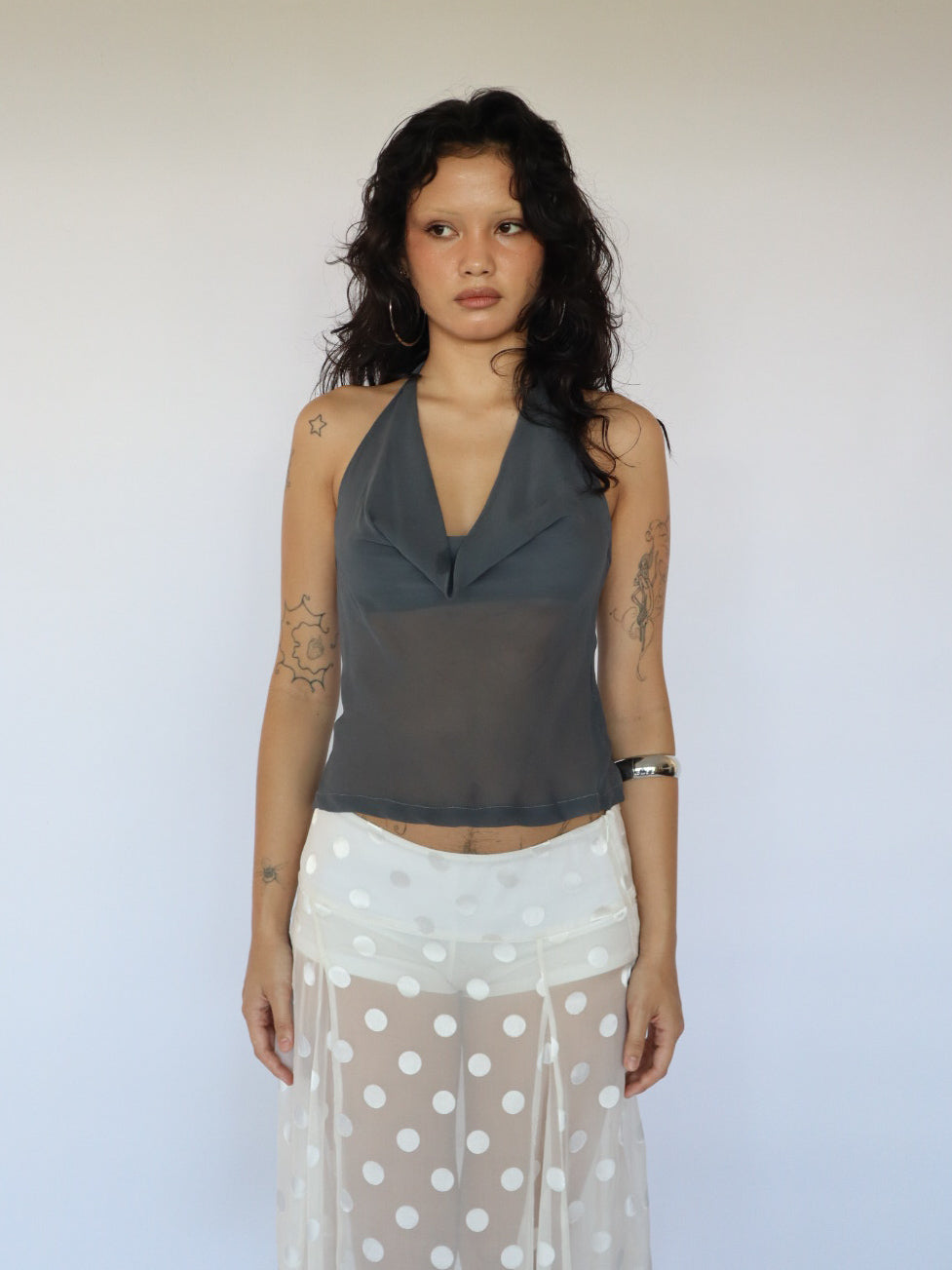 Angie Top- Silk Slate