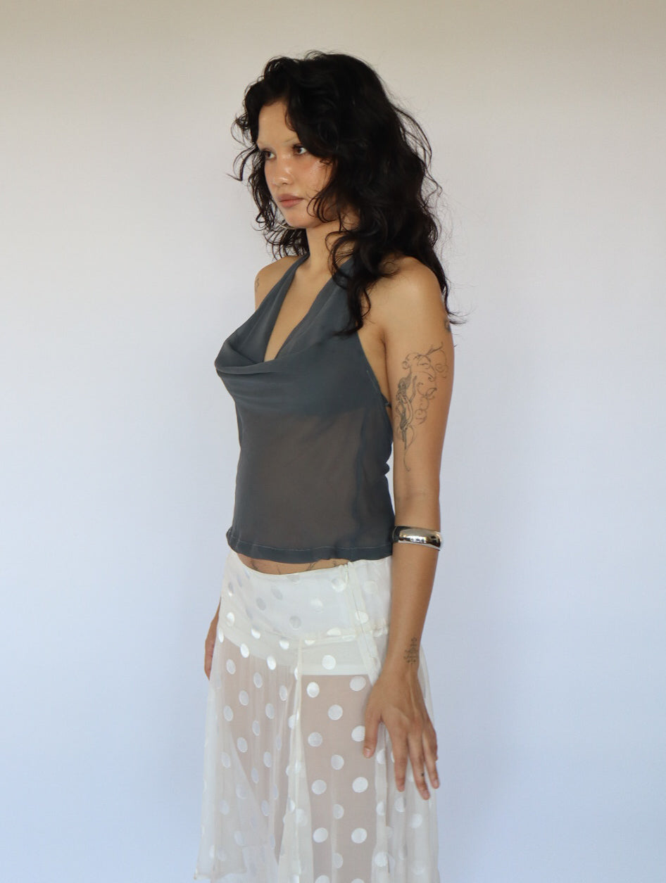 Angie Top- Silk Slate