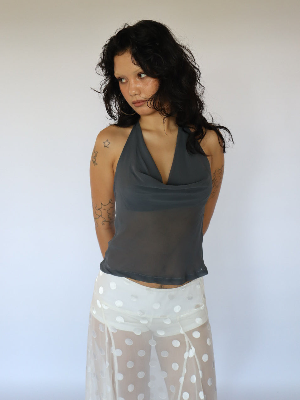 Angie Top- Silk Slate