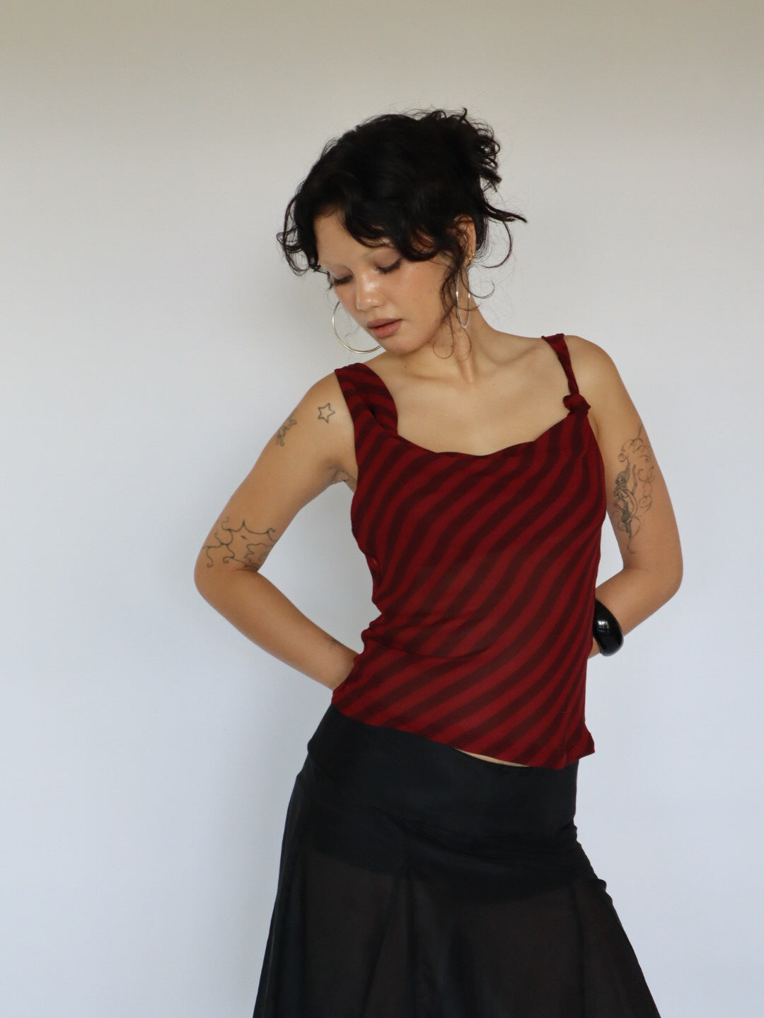 Angie Top- Red Stripe