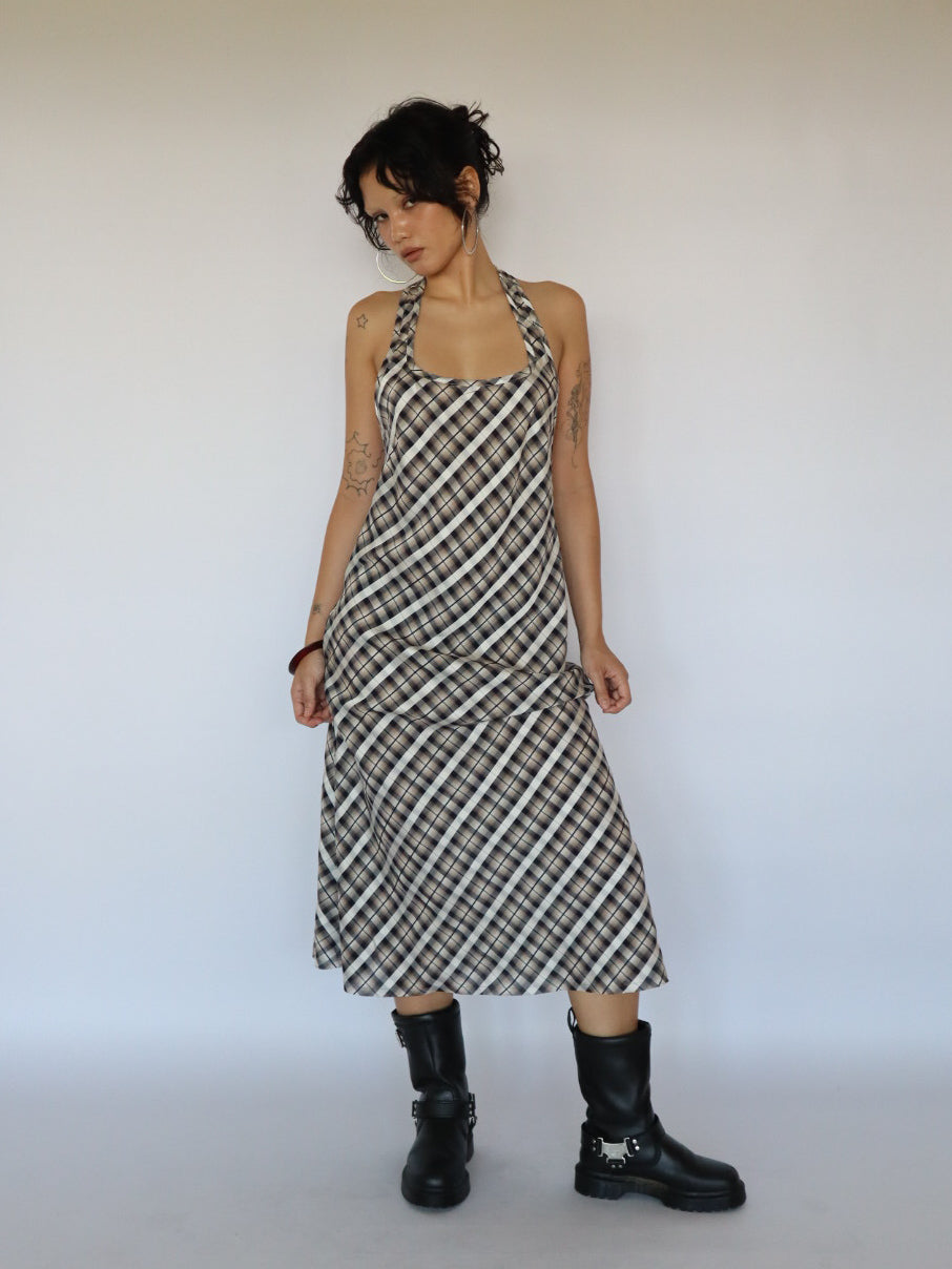 Siren Bias Dress- Plaid