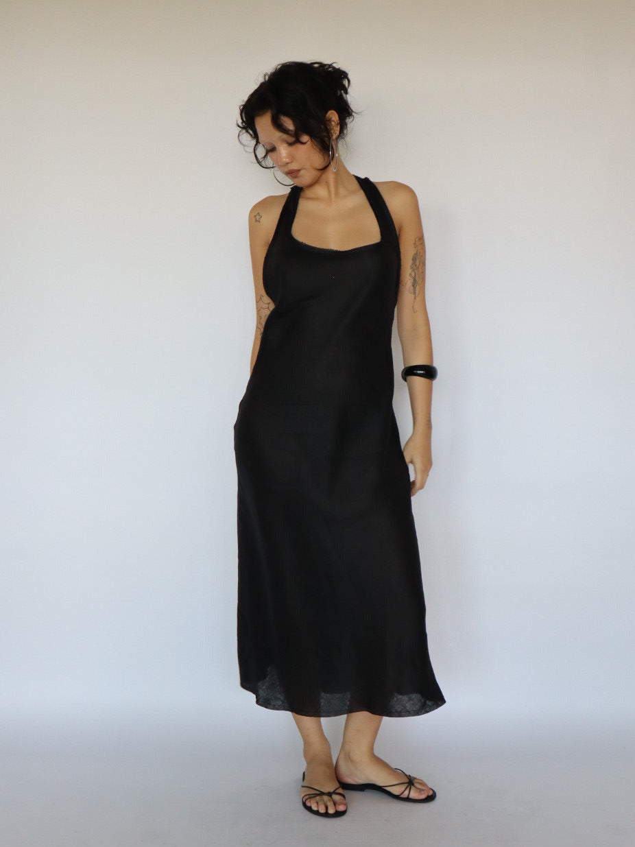 Siren Bias Dress- Black
