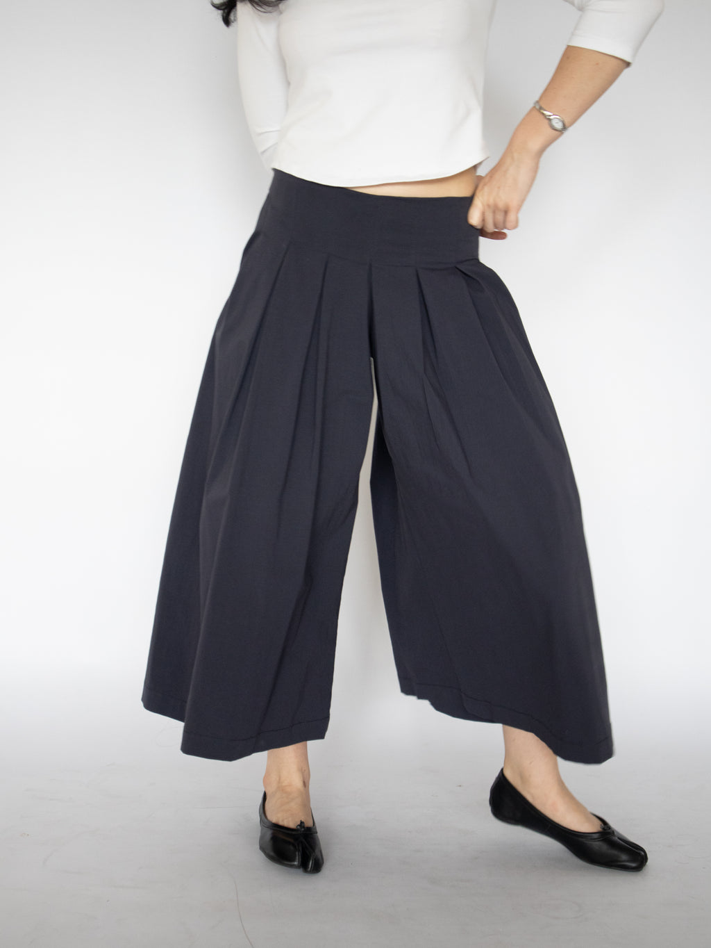 Jules Pleat Pants- Navy