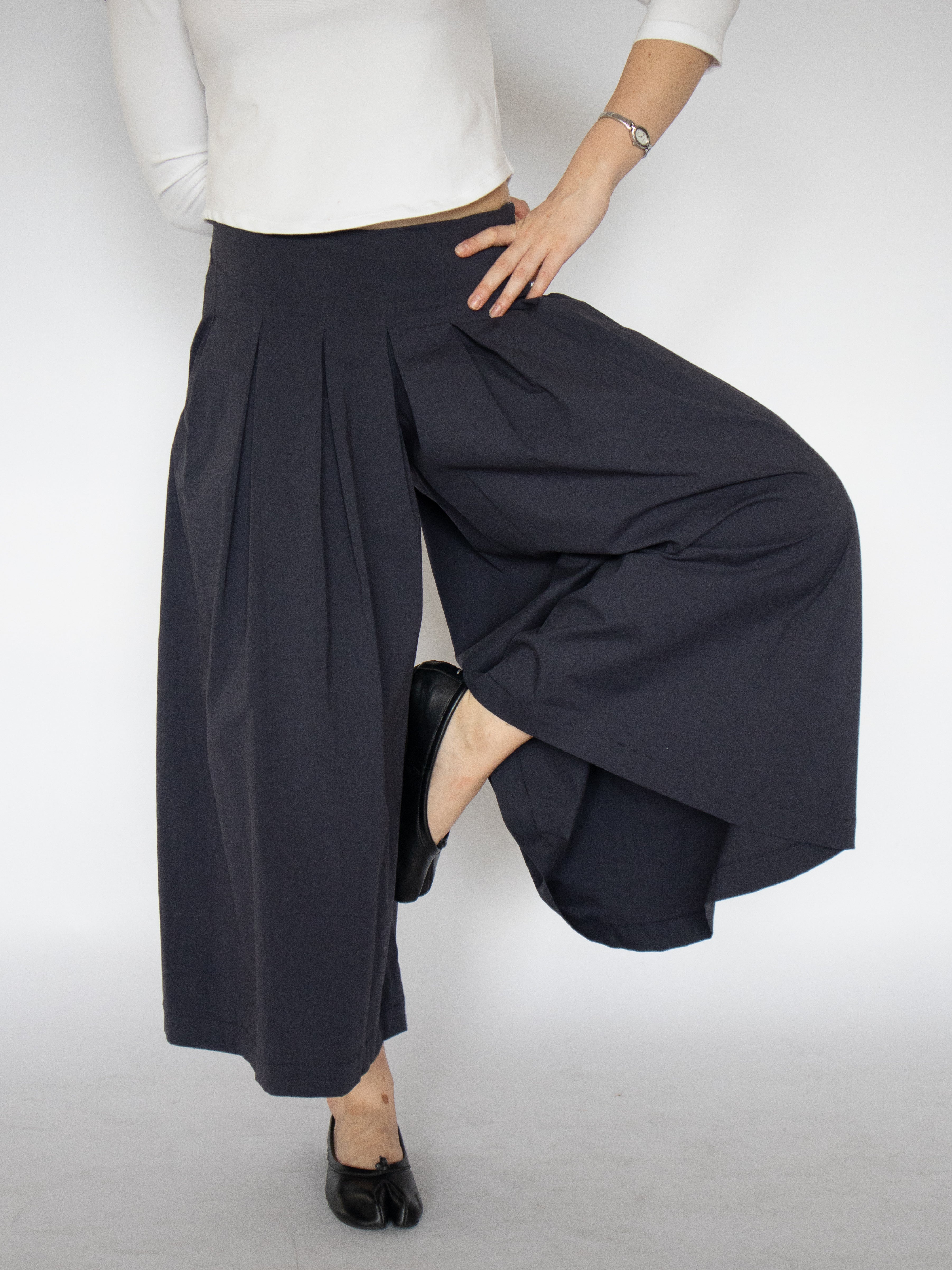 Jules Pleat Pants- Black
