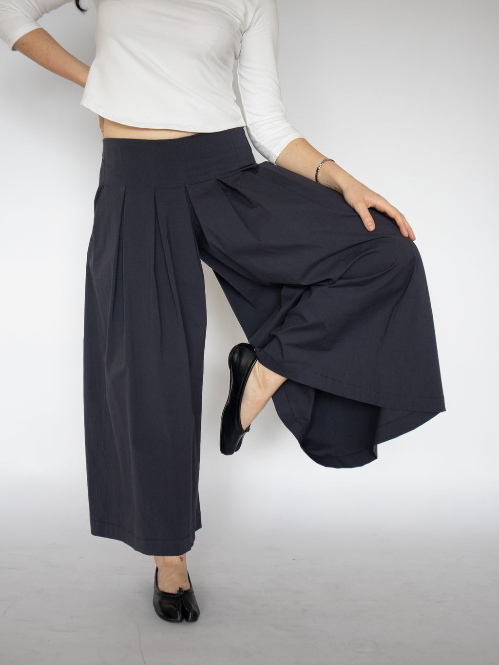 Jules Pleat Pants- Navy