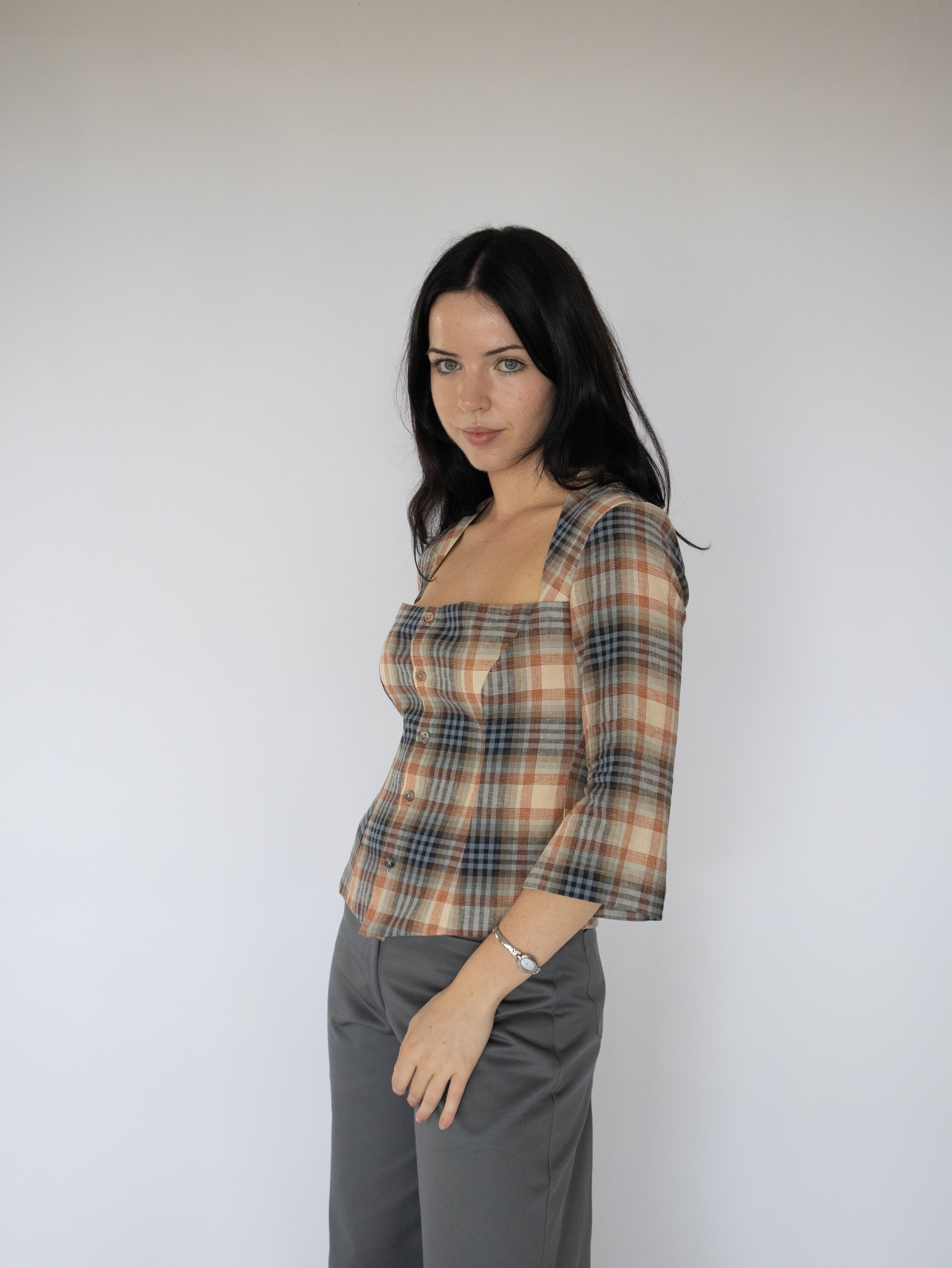 Vienne Top- Plaid