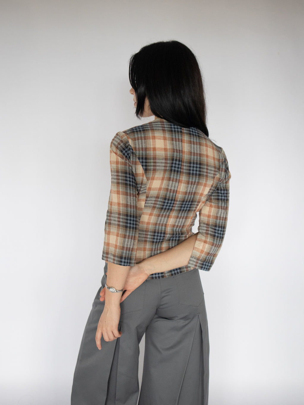Vienne Top- Plaid