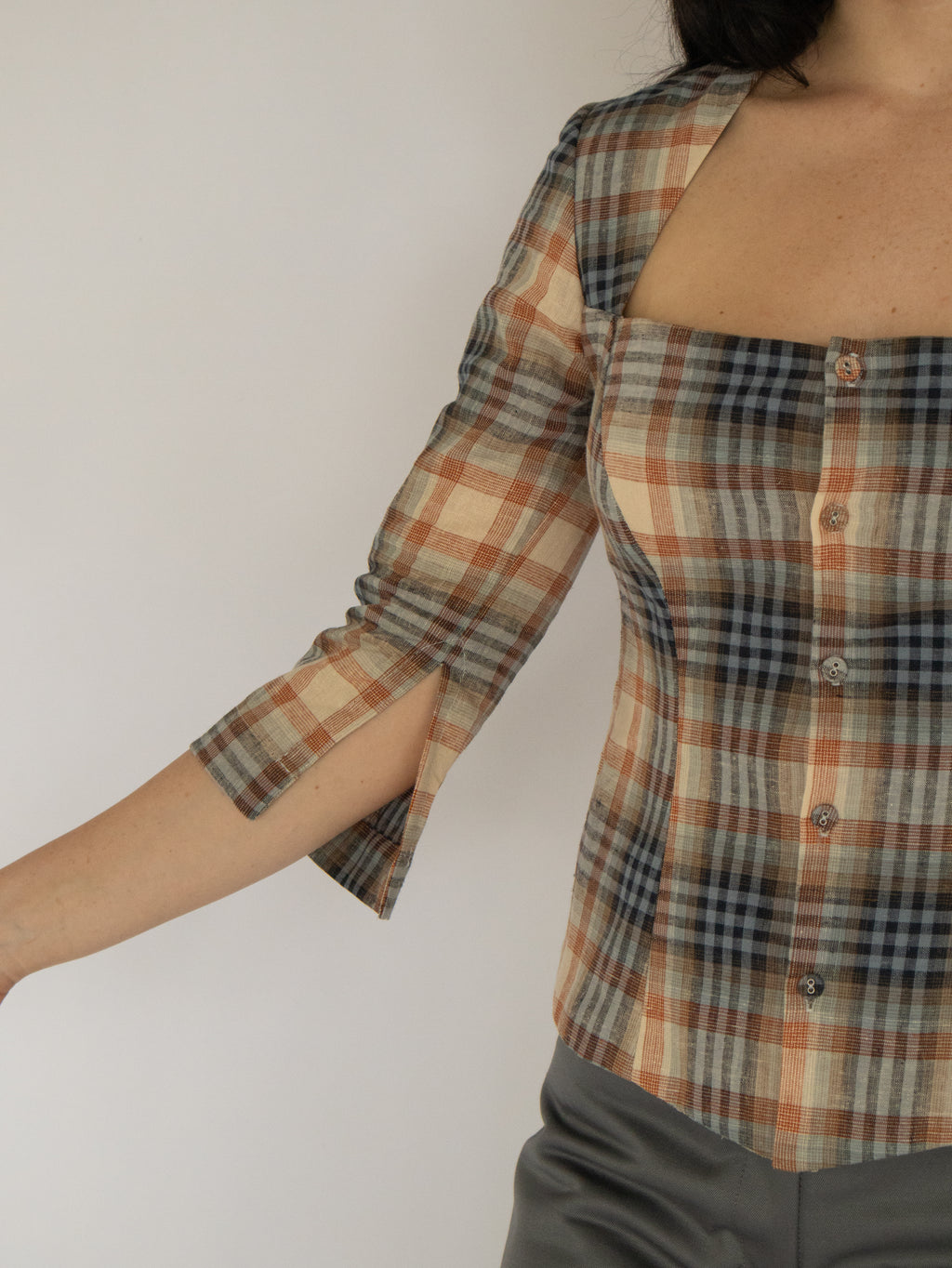Vienne Top- Plaid