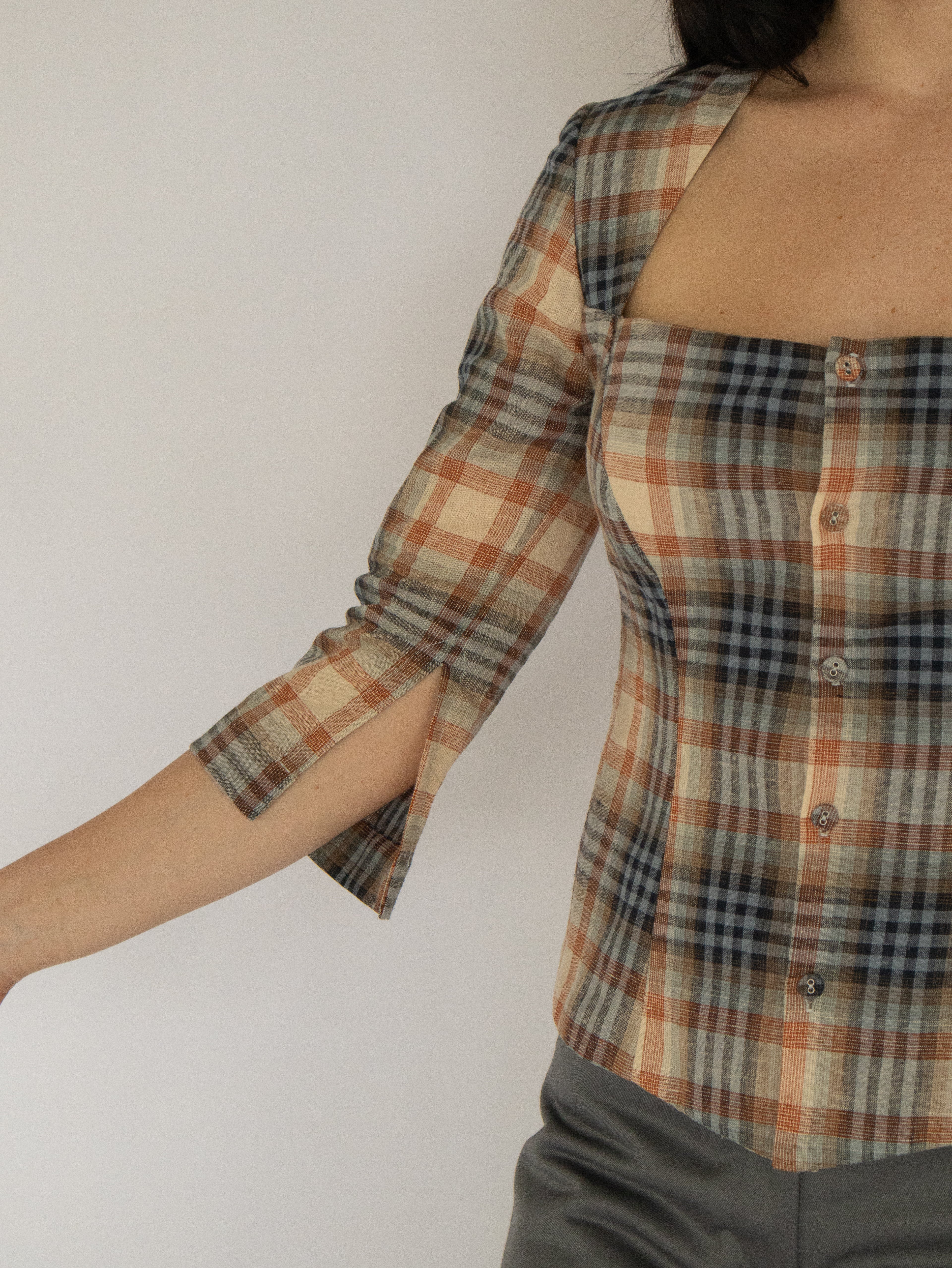 Vienne Top- Plaid