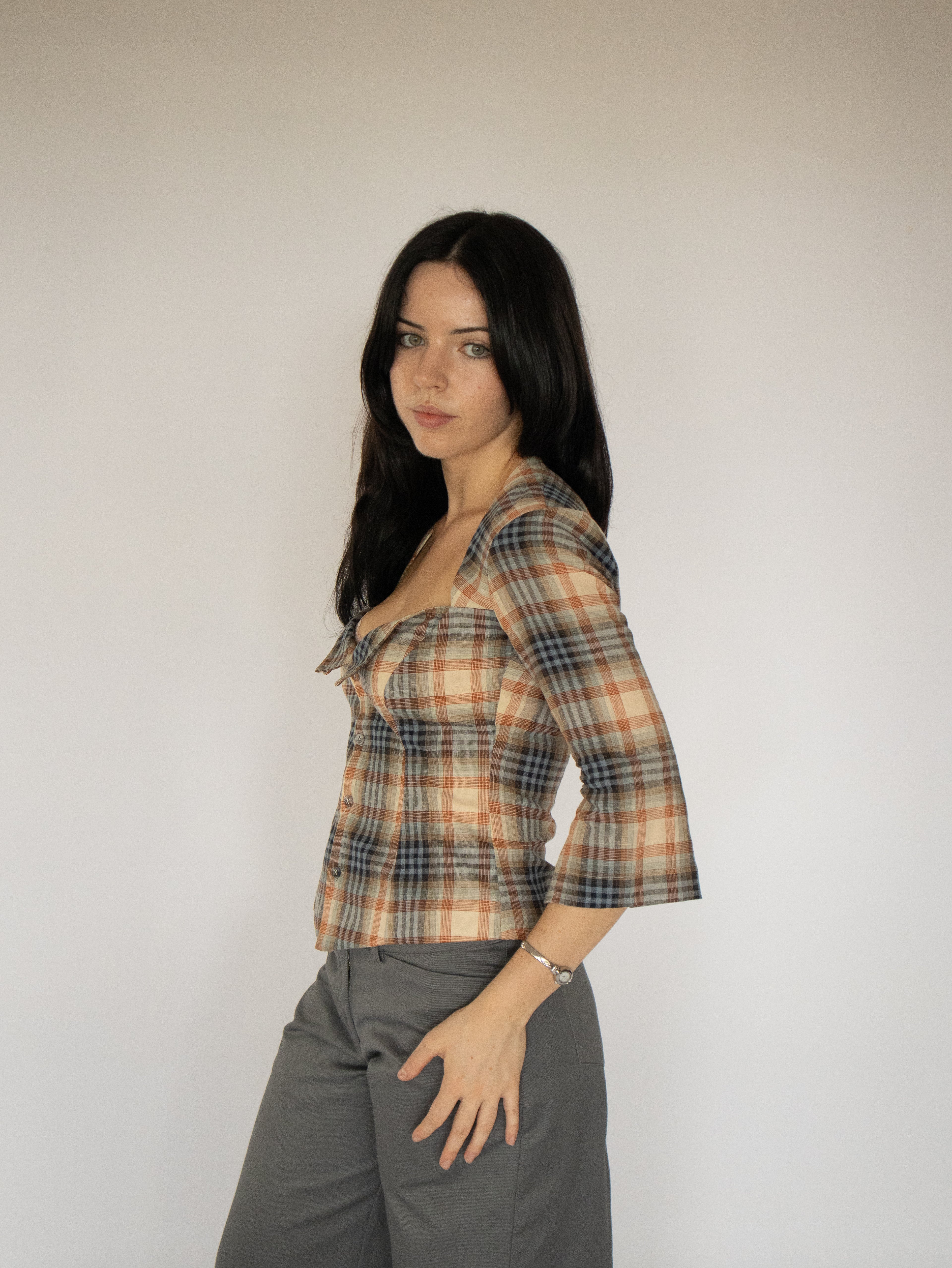 Vienne Top- Plaid