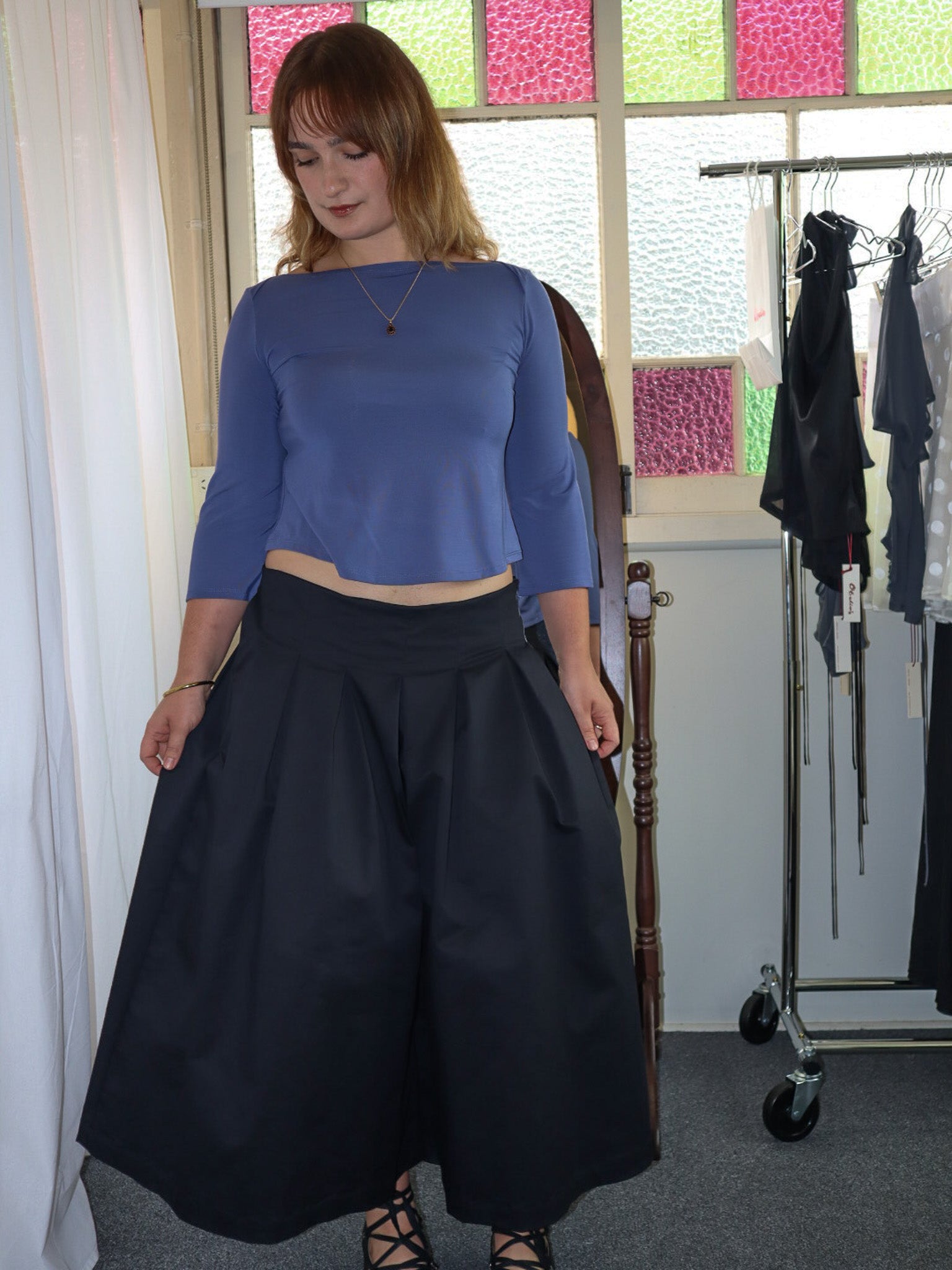 Jules Pleat Pants- Black