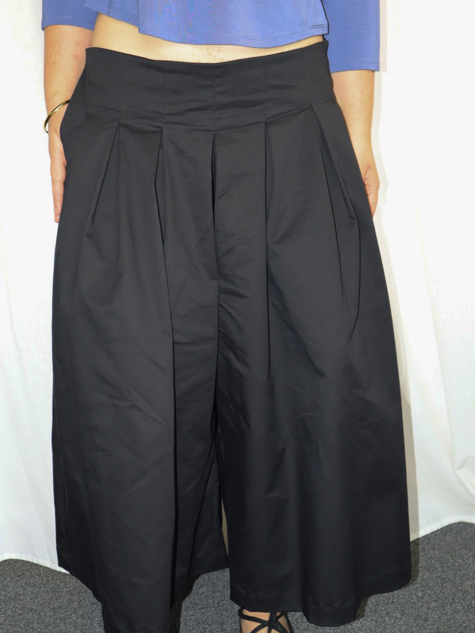 Jules Pleat Pants- Black