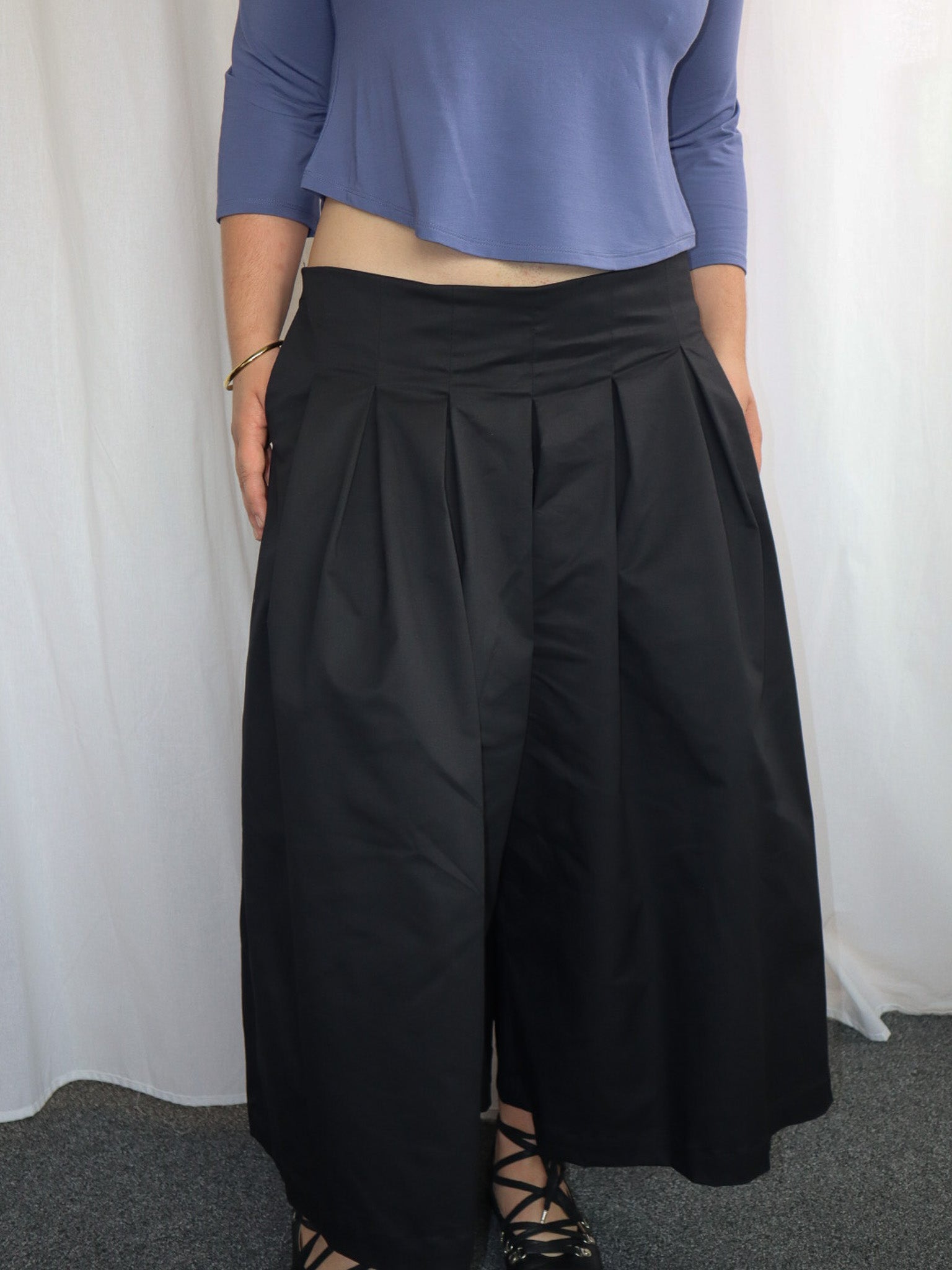 Jules Pleat Pants- Black