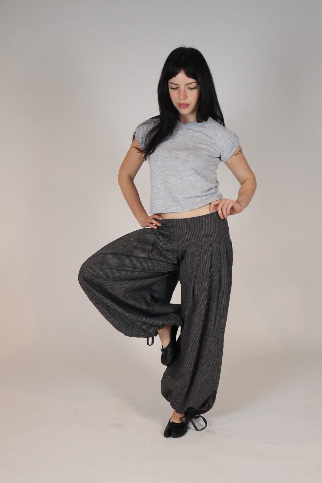 Oli Pants- Black Pinstripe