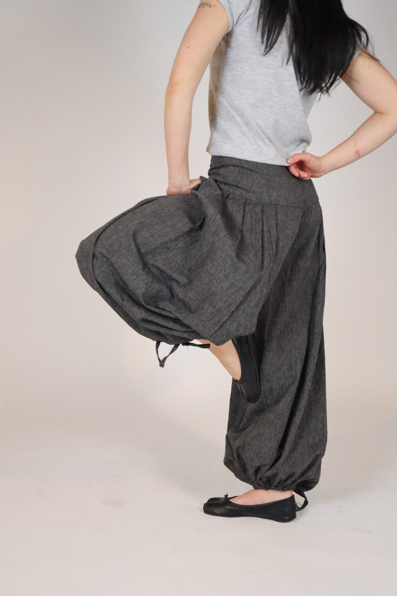 Oli Pants- Black Pinstripe