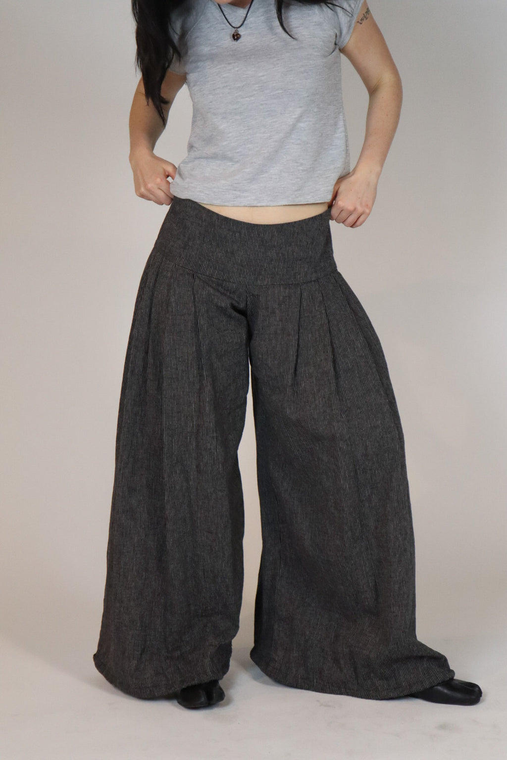 Oli Pants- Black Pinstripe