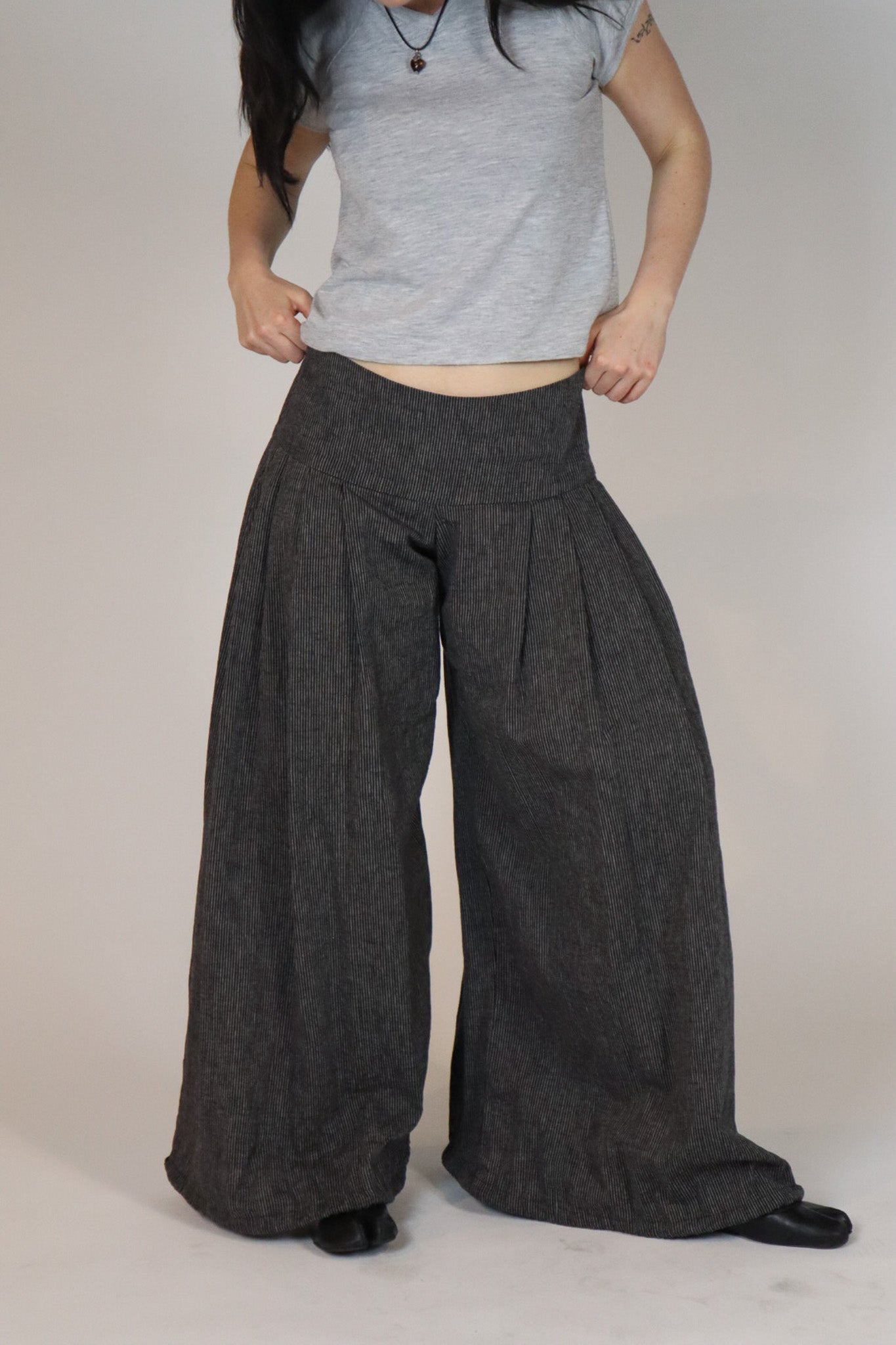 Oli Pants- Black Pinstripe