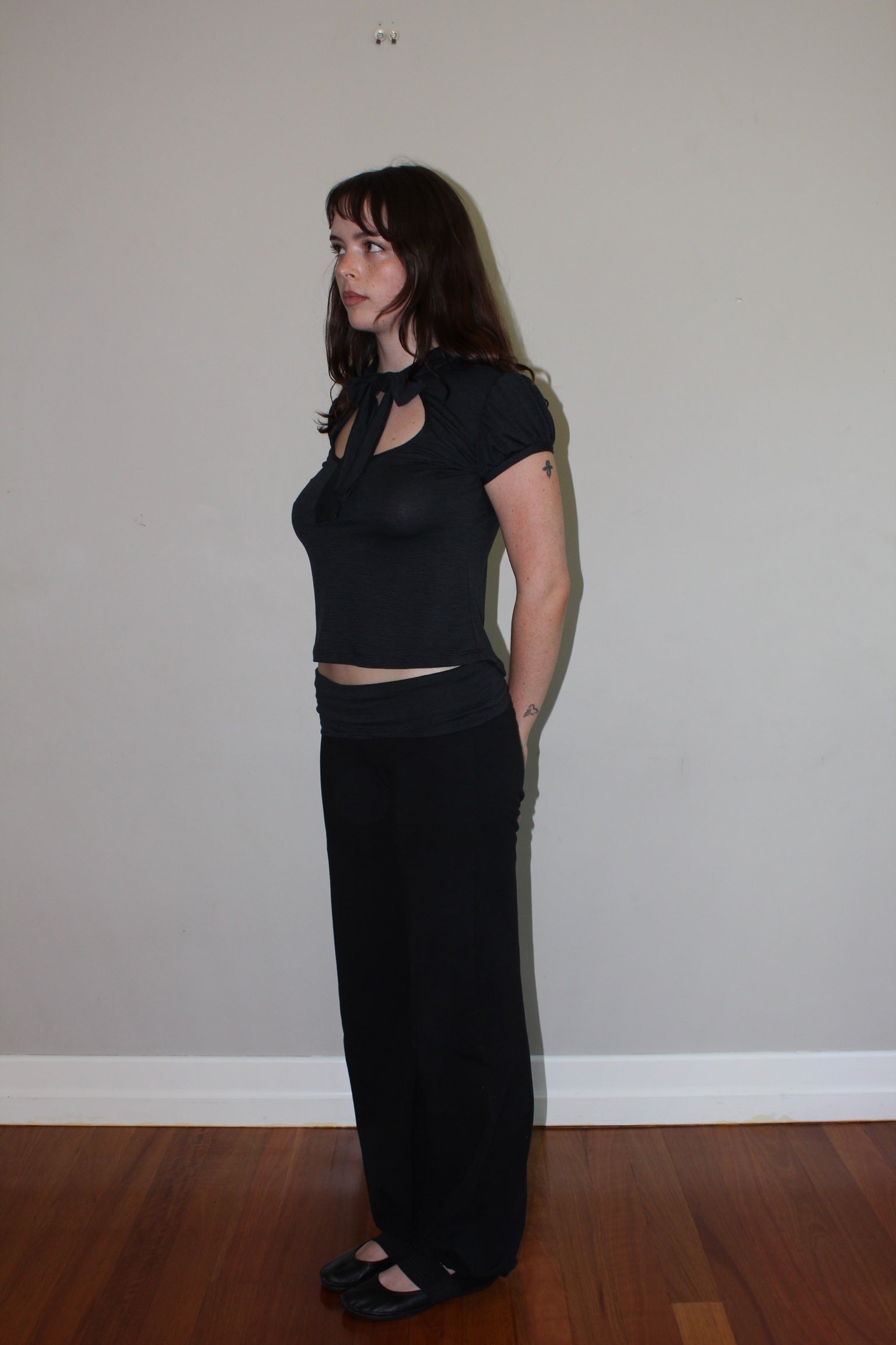 Billie Foldover Pants -Black image 2