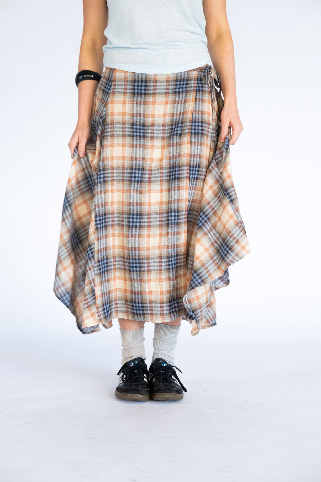 Enya Wrap Skirt- Multi Plaid