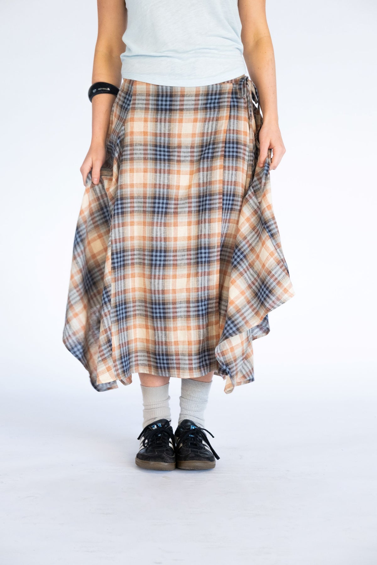 Enya Wrap Skirt- Multi Plaid