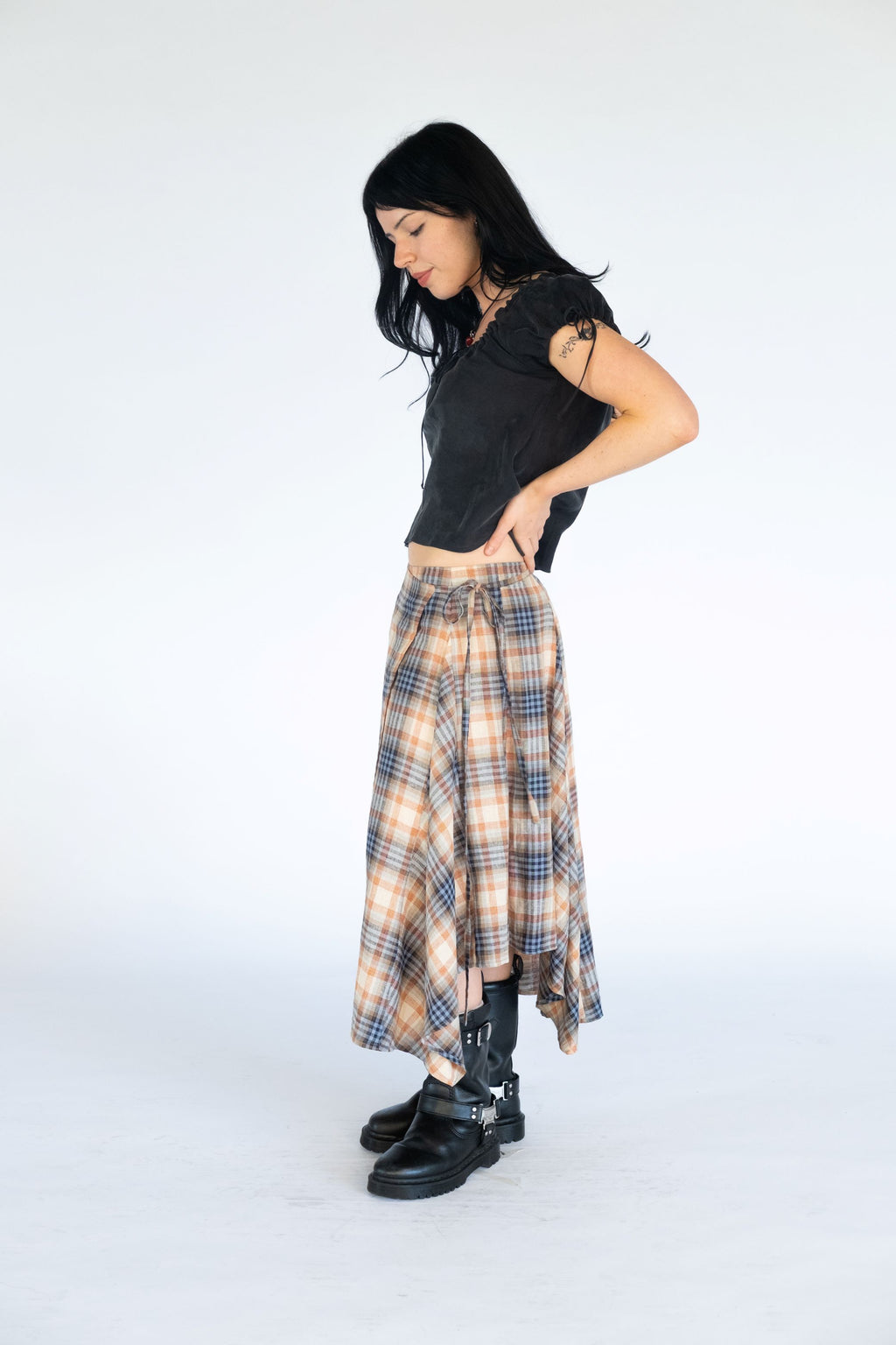 Enya Wrap Skirt- Multi Plaid