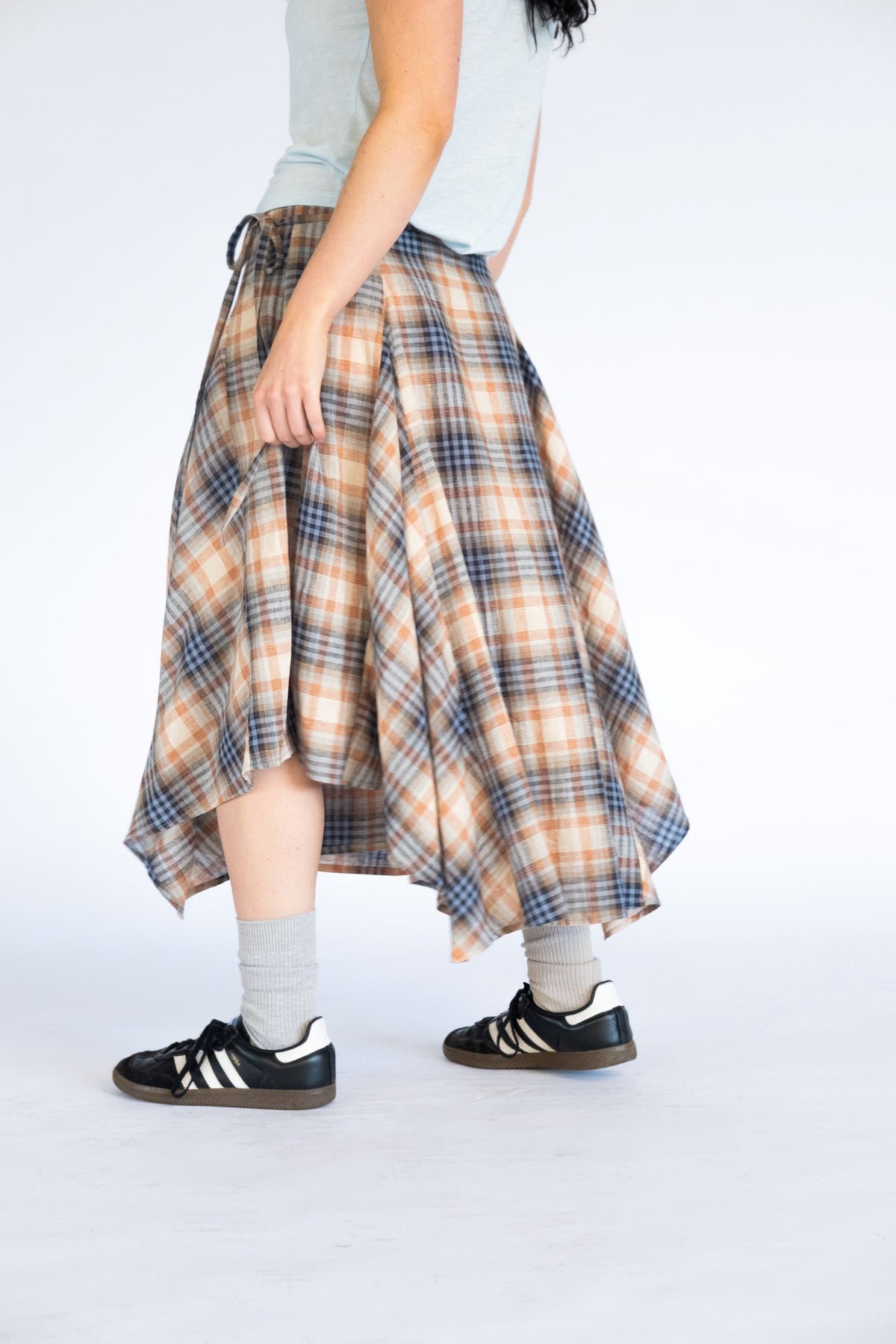 Enya Wrap Skirt- Multi Plaid
